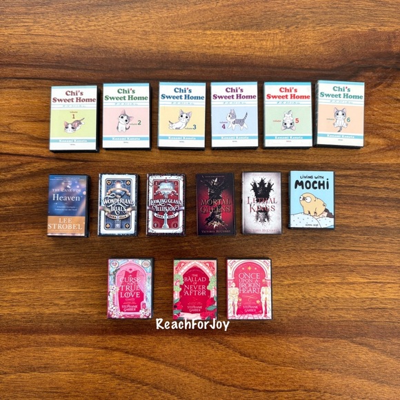 Mini Book Lot Of 15 Miniature Books Dollhouse Decor - Picture 1 of 8